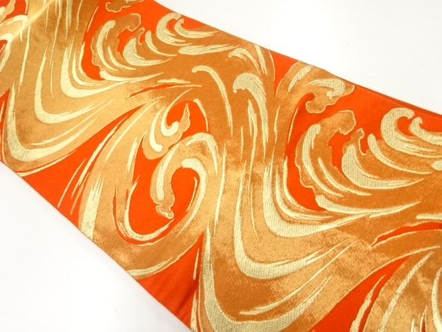 アンティーク　唐草模様織出し袋帯（着用可）